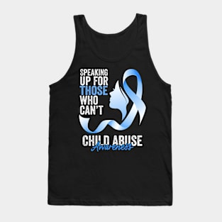 Child Abuse Prevention Awareness Month Blue Ribbon gift idea Tank Top